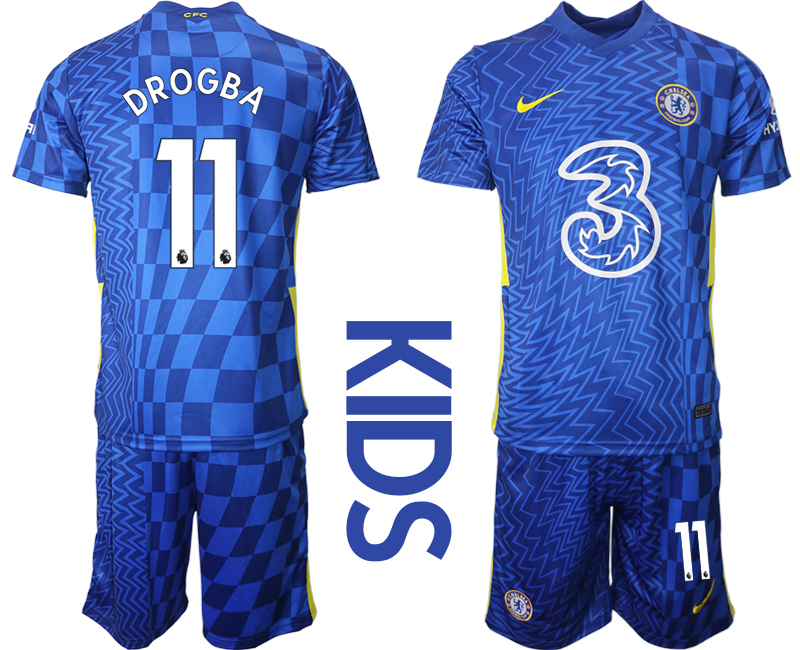 Youth 2021-2022 Club Chelsea FC home blue #11 Nike Soccer Jerseys